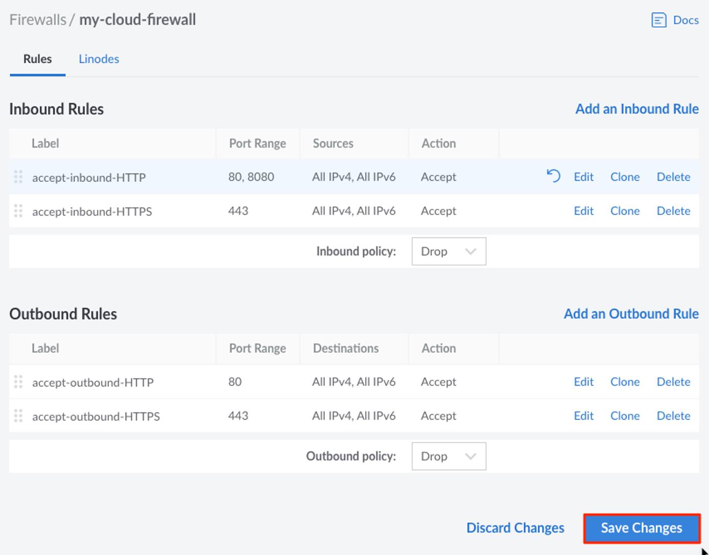 Apply your edit rule changes to the Firewall.