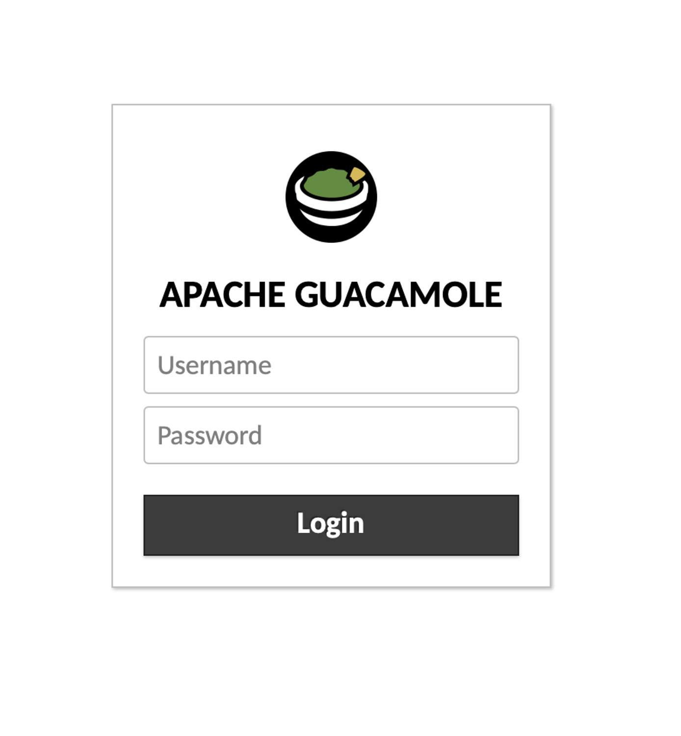 View the Guacamole login page.