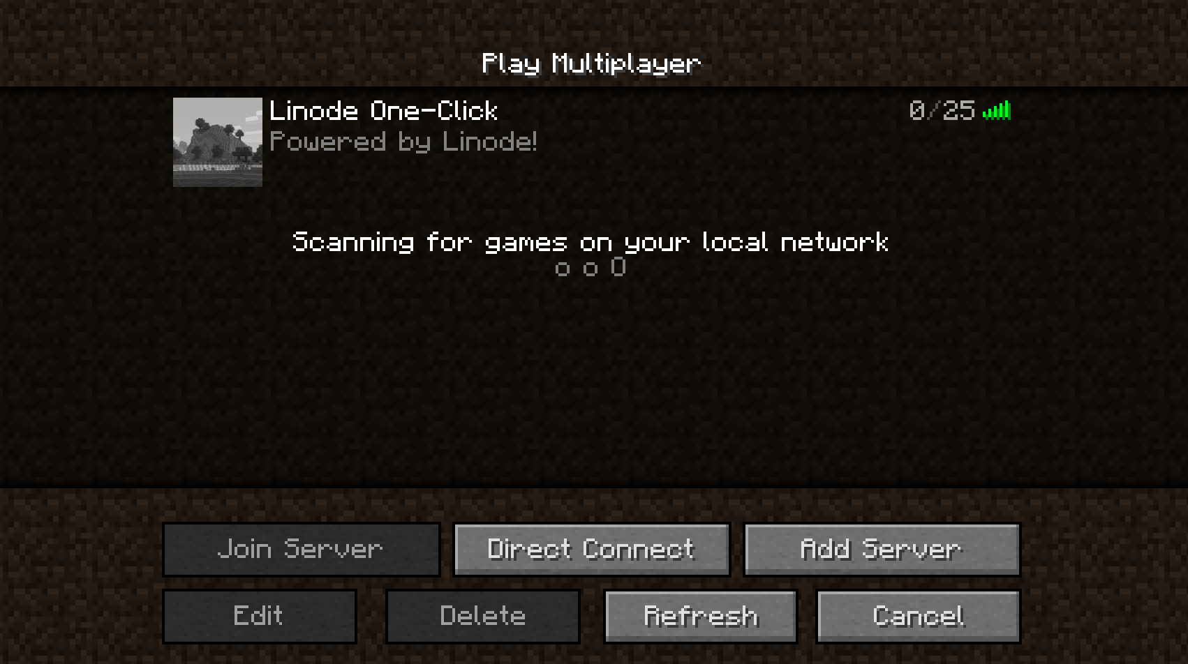 A Minecraft server that is ready to accept connections